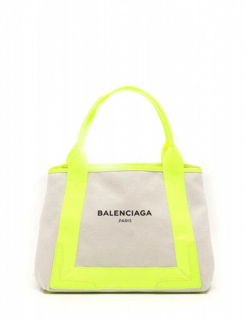 Balenciaga Tote Bag Handbag Navy Blue Cabas Beige June Soleil Yellow Canvas